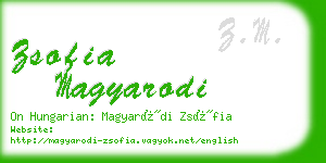 zsofia magyarodi business card